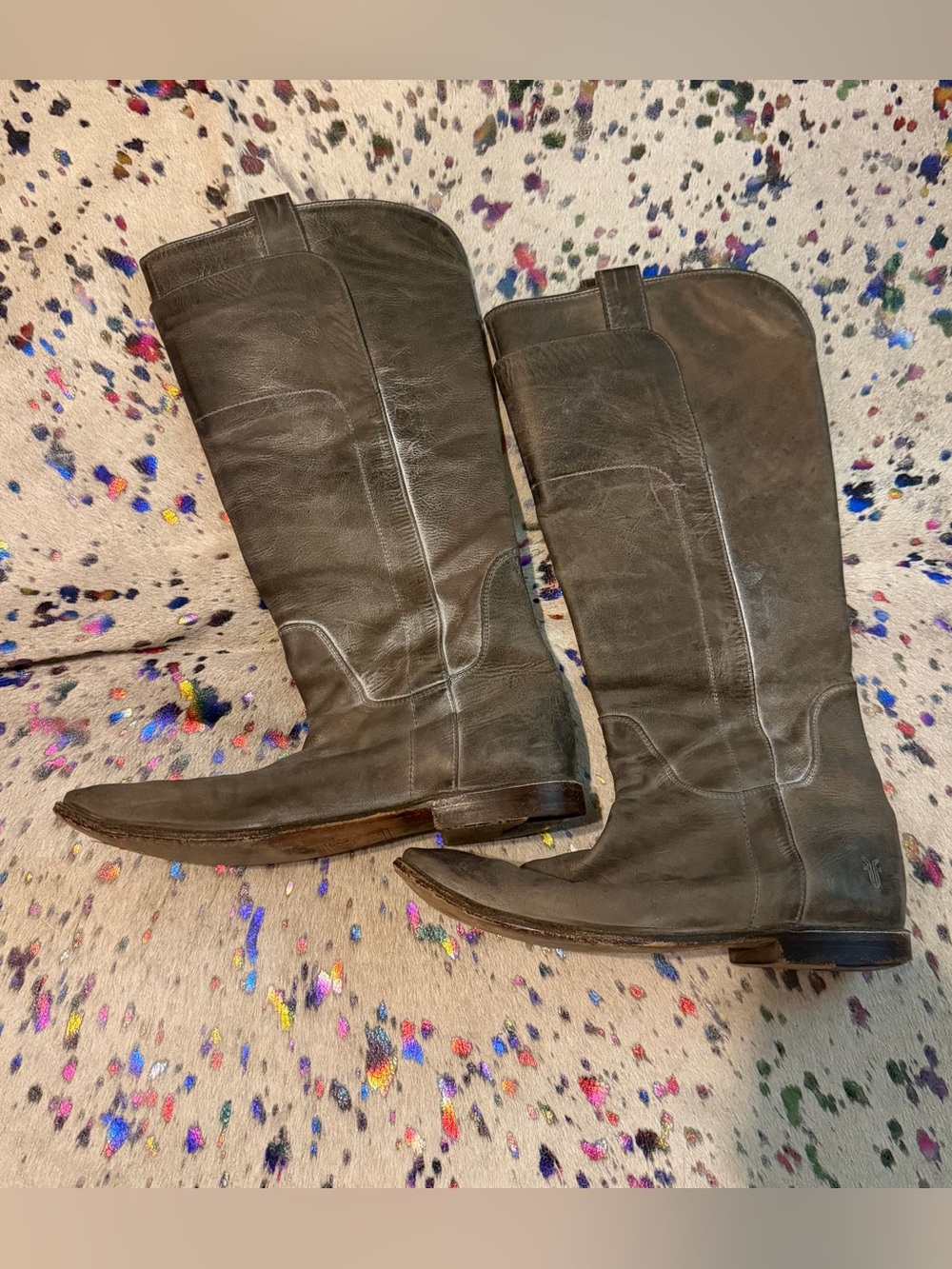 Frye Paige Riding Boot Gray - Picture 3 of 5
